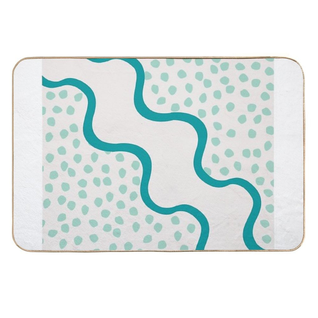 Ocean Two Blue Tone Aesthetic Design Durable Bath Mat