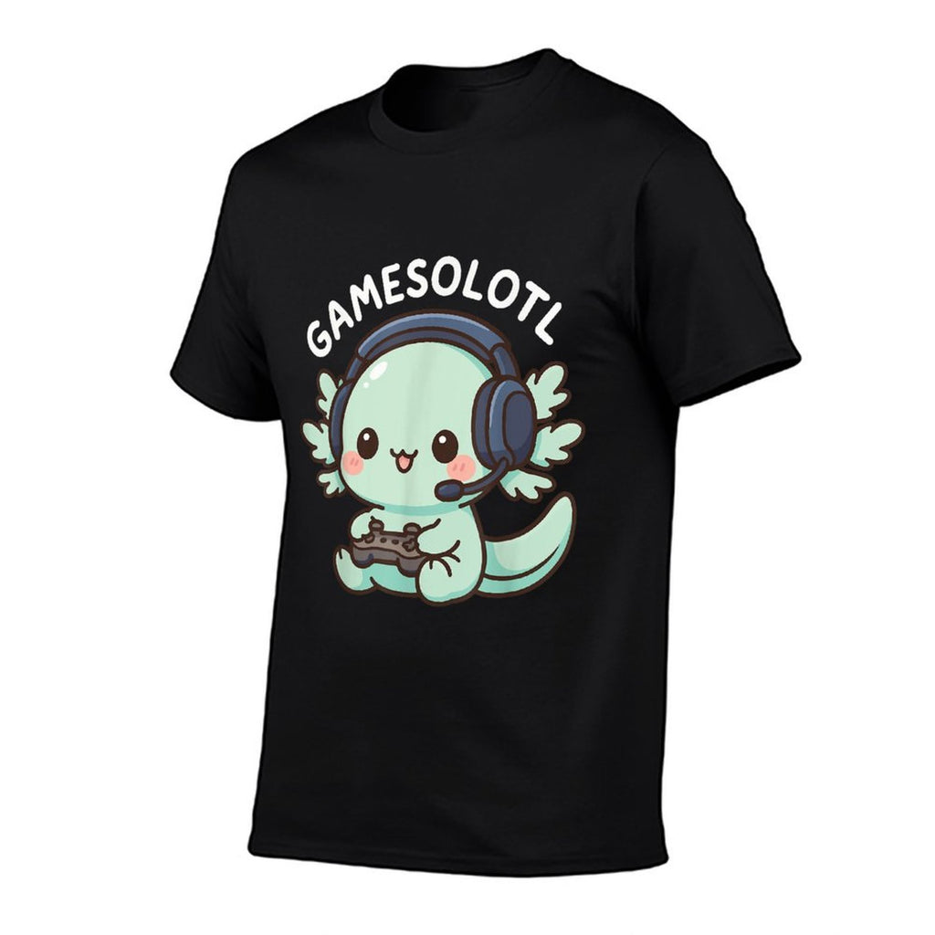 Gamesolotl Axolotl Gamer Gaming Anime  Fade-proof Color T-Shirt
