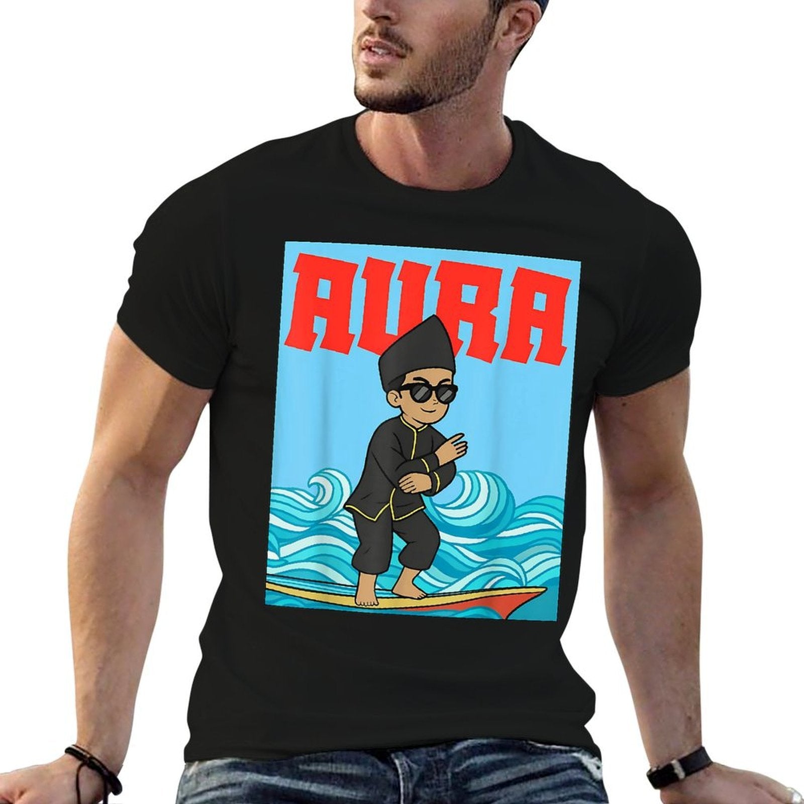 Aura Farming Boat Race Indonesian Kid Meme  Fade-proof Color T-Shirt