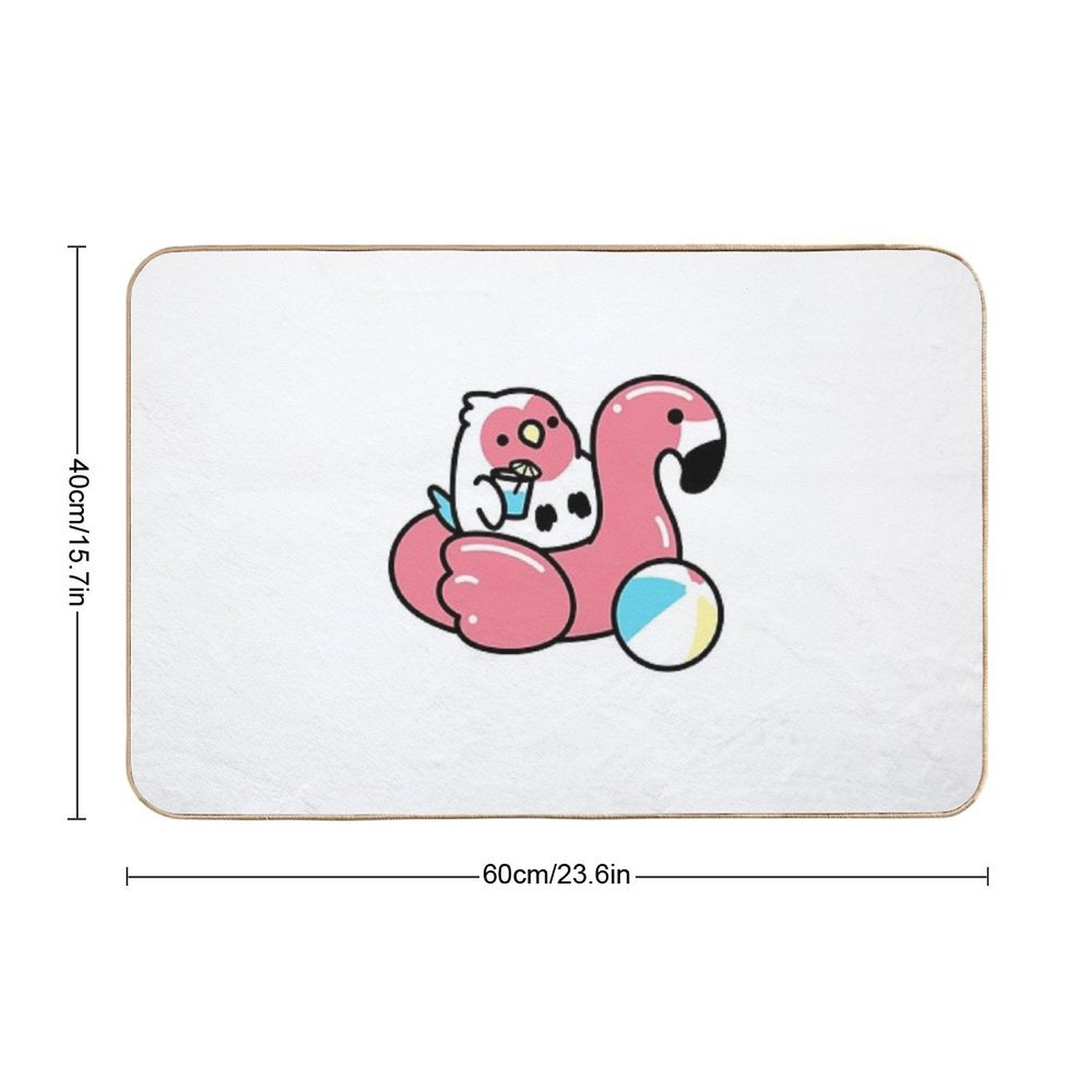 Flamingo Floaty Cody  Rapid-Drying Bath Mat