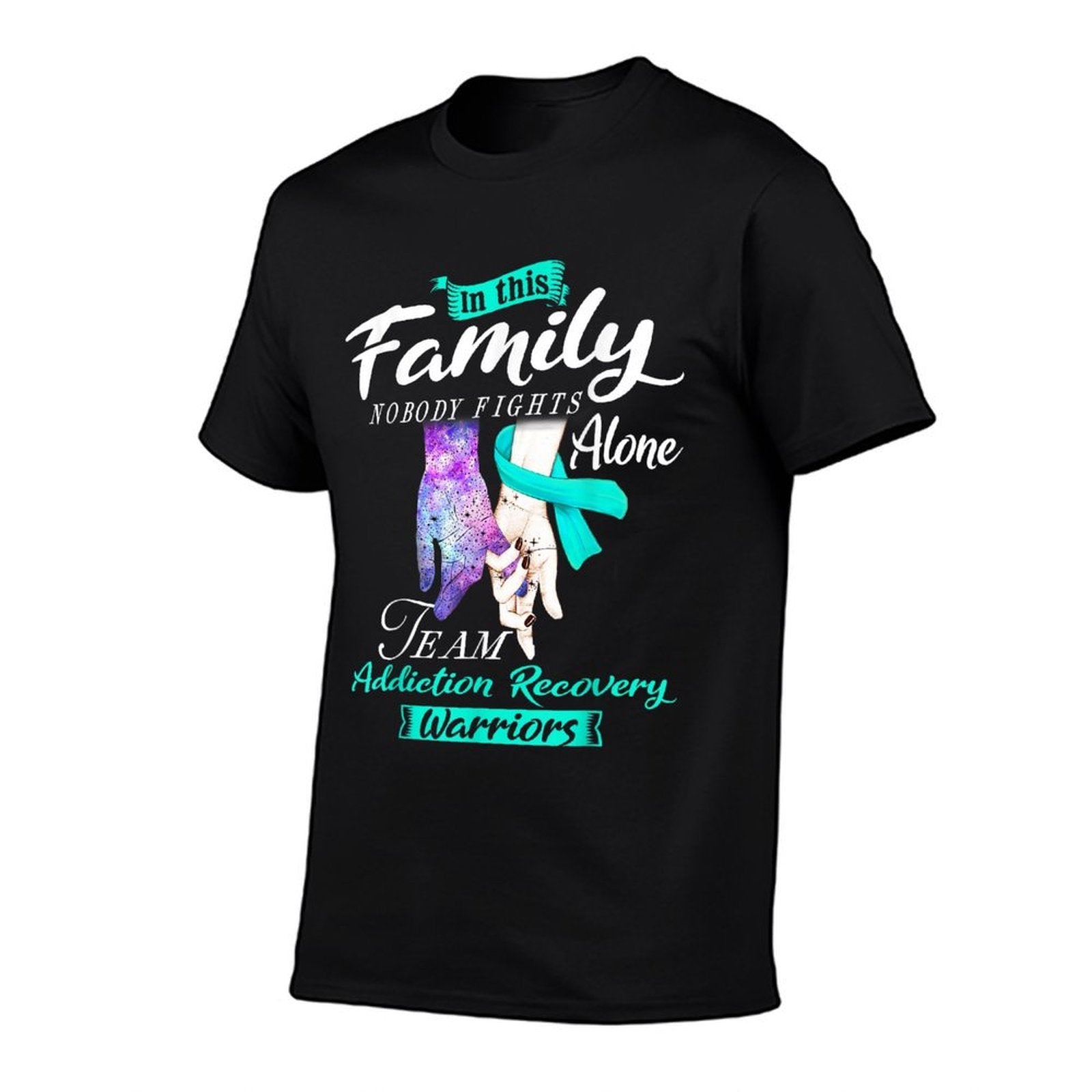In This Family Nobody Fights Alone Team Addiction Recovery  Graphic-printed T-Shirt