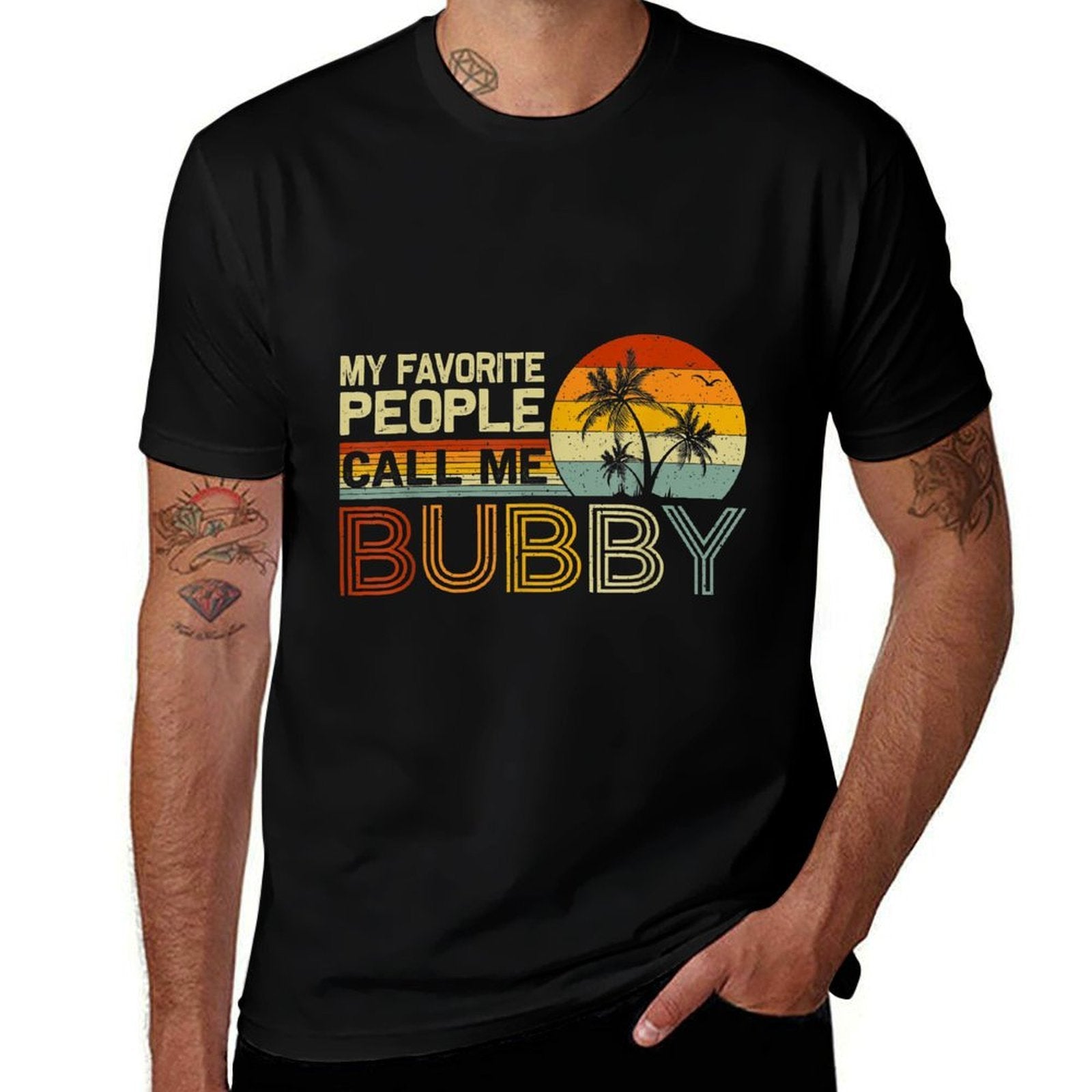 My Favorite People Call Me Bubby Vintage Retro Funny Bubby  Vintage-inspired T-Shirt