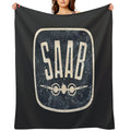 SAAB Car Vintage Retro Logo Travel-friendly Throw Blanket