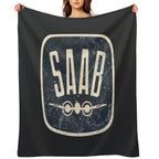 SAAB Car Vintage Retro Logo Travel-friendly Throw Blanket