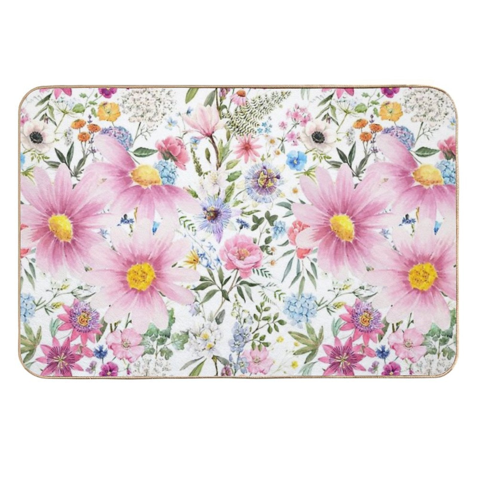 Delicate Flower Meadow  High-Traffic Bath Mat