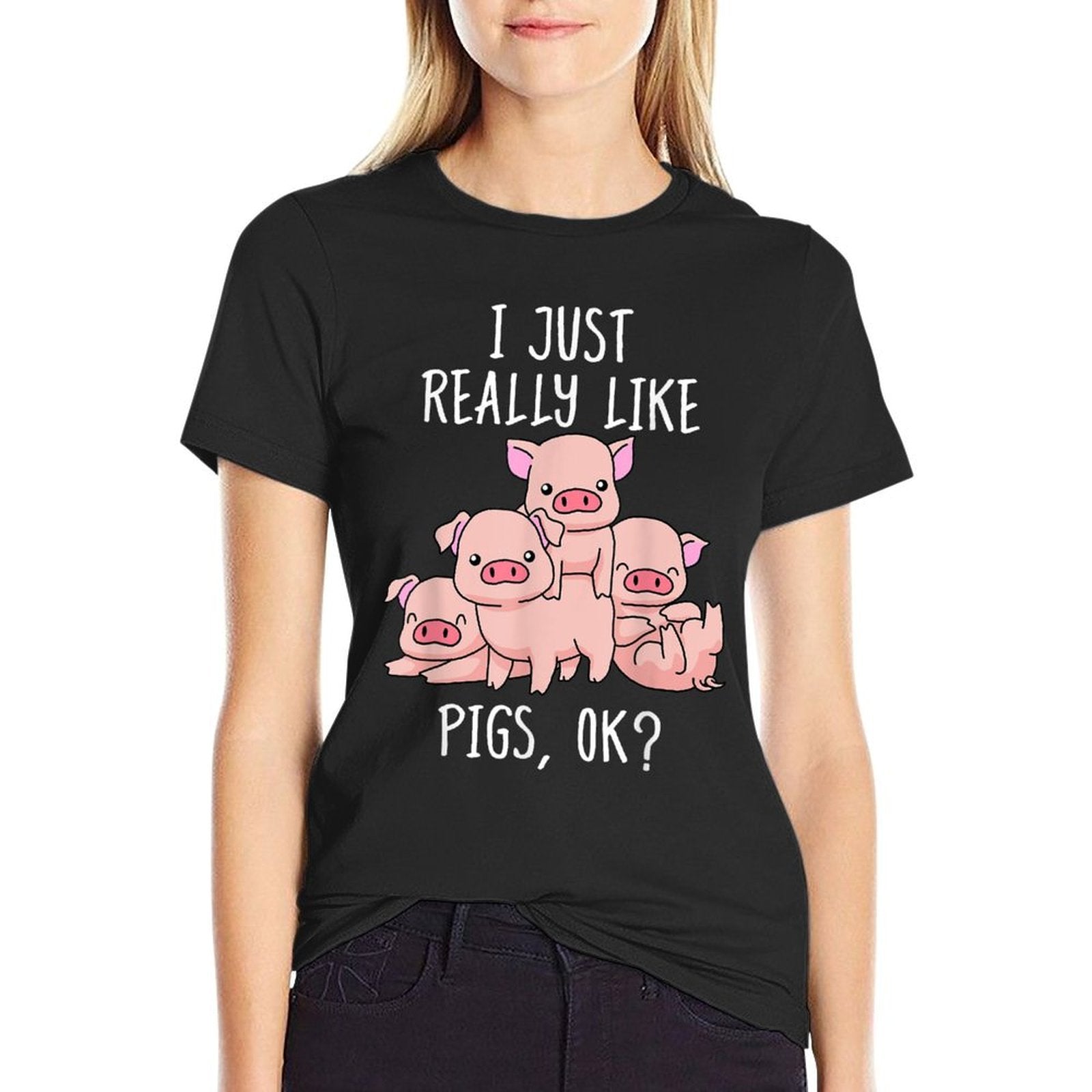 Love Pig Women Pig Gifts Pigs Tshirt Men Cute Swine  Relaxed-fit T-Shirt