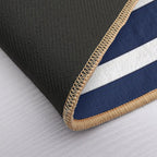 Mixed Stripe Pattern in Navy Blue, Blush Pink, Mustard Yellow, And White  Absorbent Bath Mat