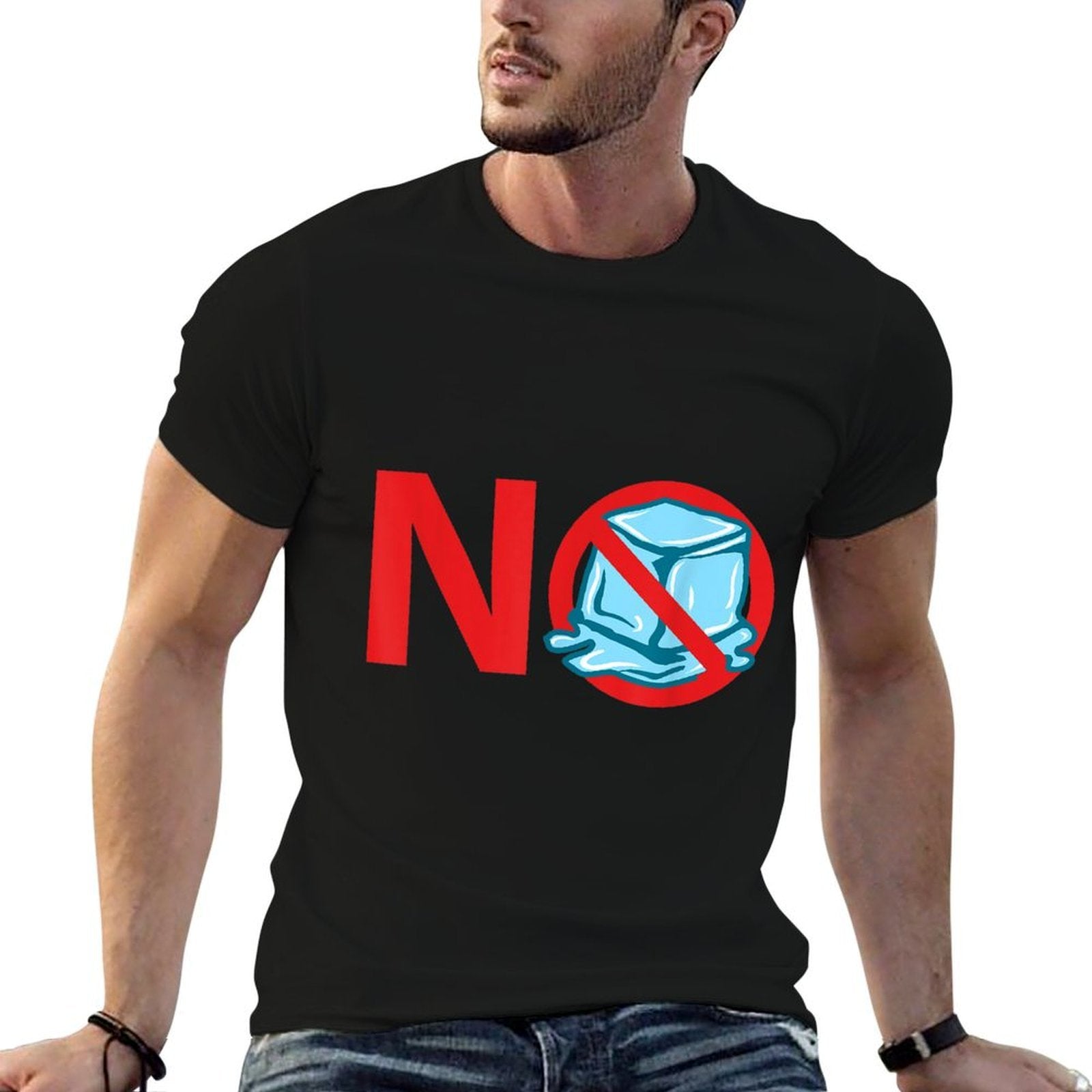 No ICE Funny Ice Cube Anti ICE Deportation Human Rights  Summer-ready Fabric T-Shirt
