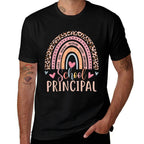 School Principal Rainbow Leopard Funny School Principal  Vintage-inspired T-Shirt