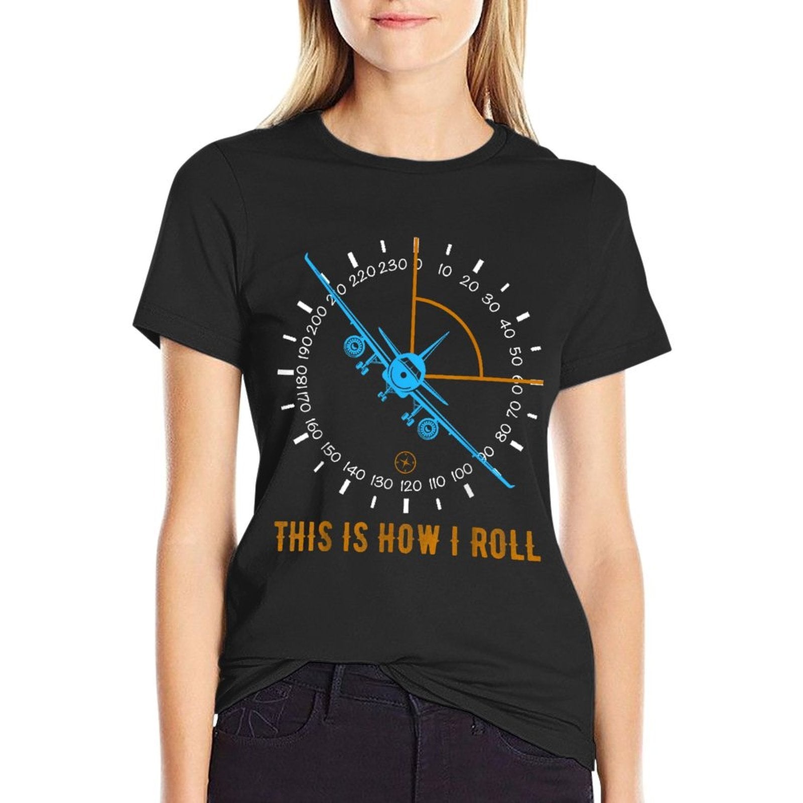 This Is How I Roll Airplane Pilot Aviation. Men Aviation  Easy-care T-Shirt