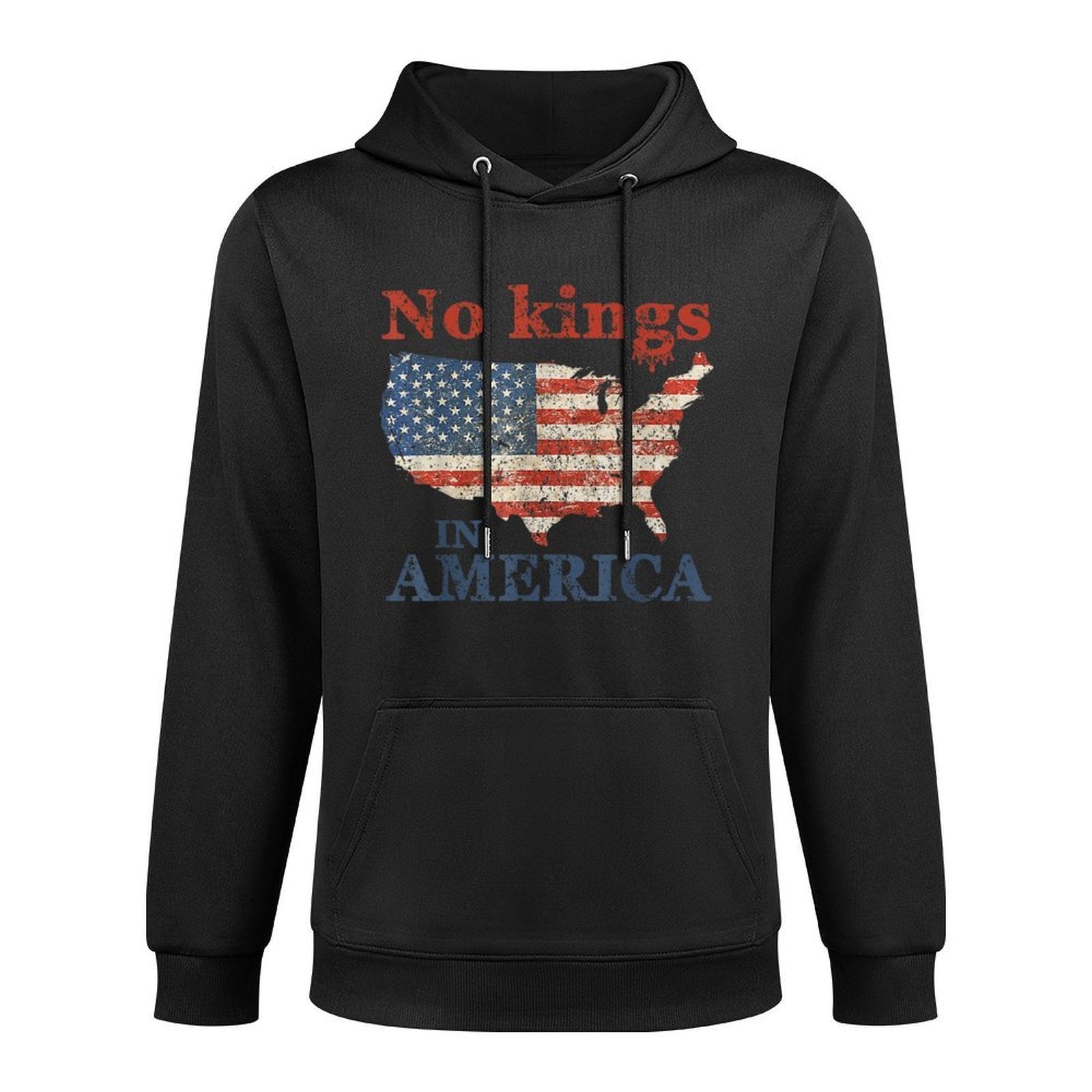 No Kings In America US Vintage Durable Construction Hoodie