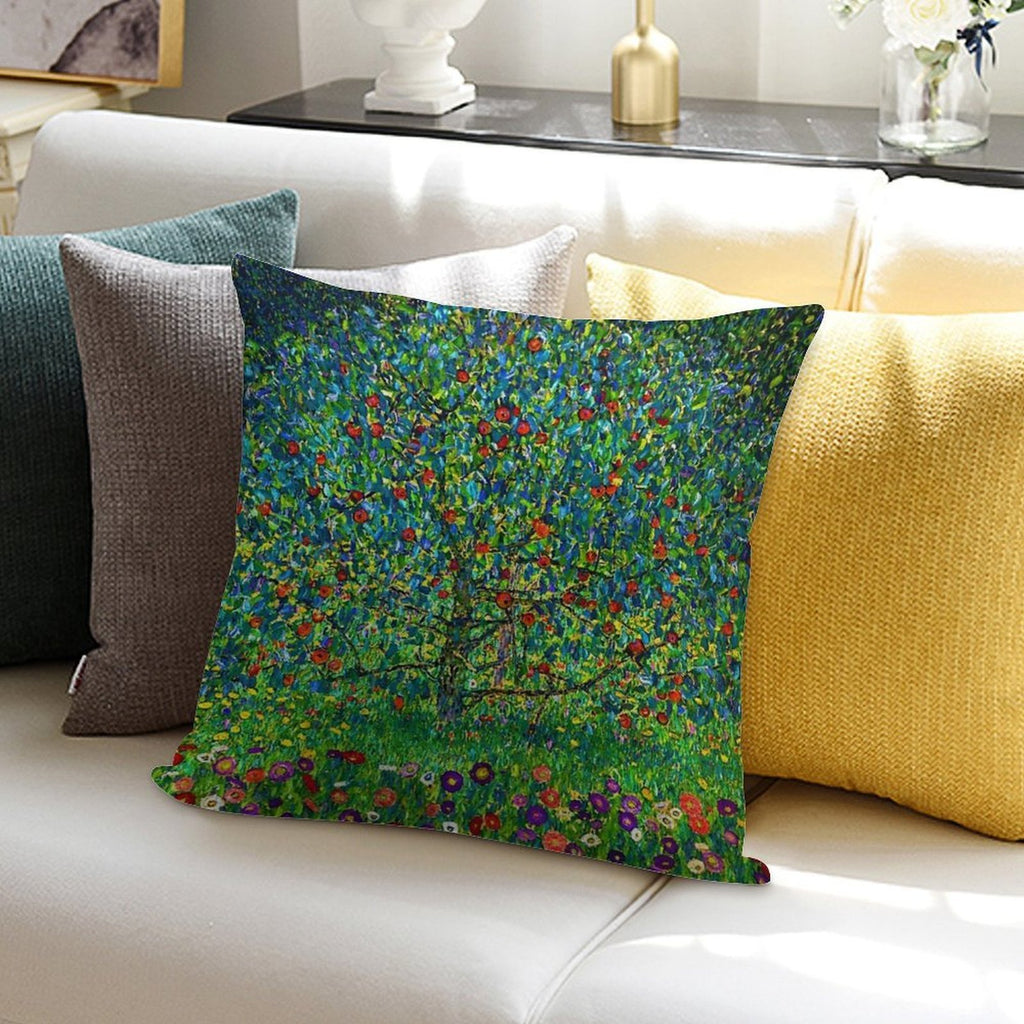 Gustav Klimt Apple Tree I Soft Hidden Zipper Throw Pillow