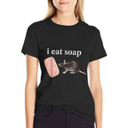 Vintage FUNNY Meme I Eat Soap Rat  Easy-care T-Shirt