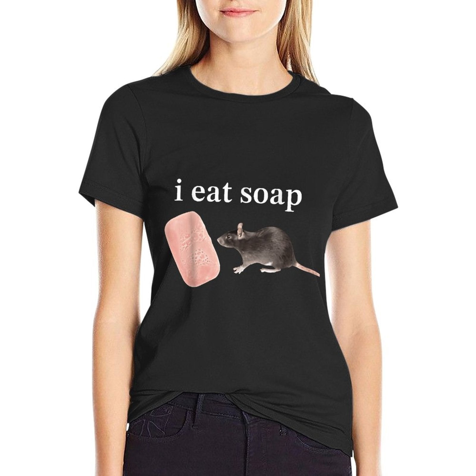 Vintage FUNNY Meme I Eat Soap Rat  Easy-care T-Shirt