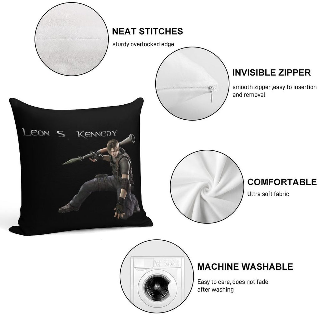 Resident Evil 4 Leon S Kennedy Soft Luxury Feel Throw Pillow