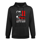 I'm 11 Let's Go Birthday Racing Car Theme 11th Party Kangaroo Pocket Hoodie