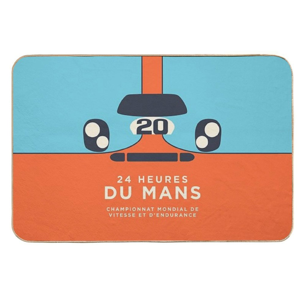 Le Mans Minimal Retro B  Long-Lasting Bath Mat