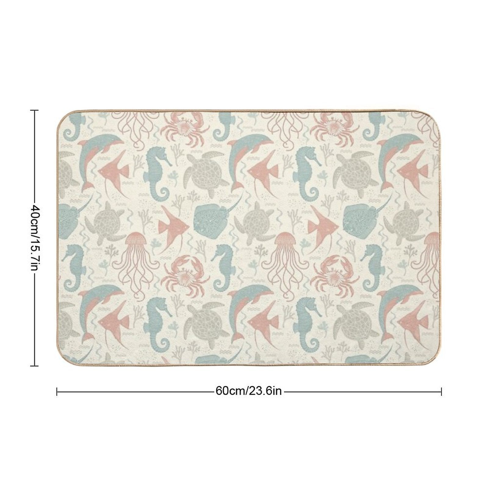 Ocean Dreamscape - Beige  Anti-Trip Bath Mat