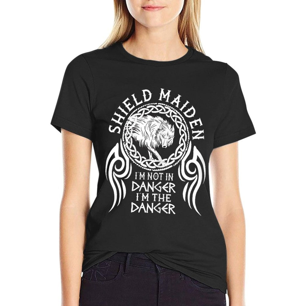 Vikings Viking Fenrir Shieldmaiden Lagertha Shield Maiden  Heathered Texture T-Shirt