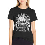 Vikings Viking Fenrir Shieldmaiden Lagertha Shield Maiden  Heathered Texture T-Shirt