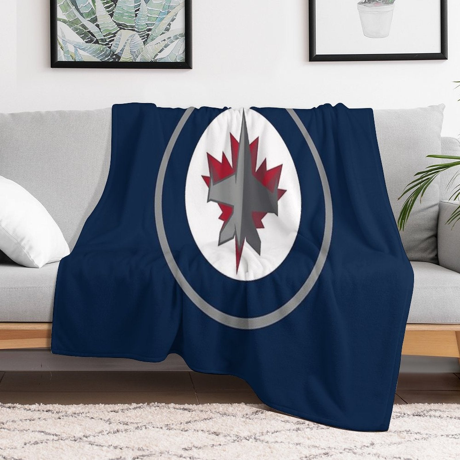 Jets-Thrashers Merch Plush Throw Blanket