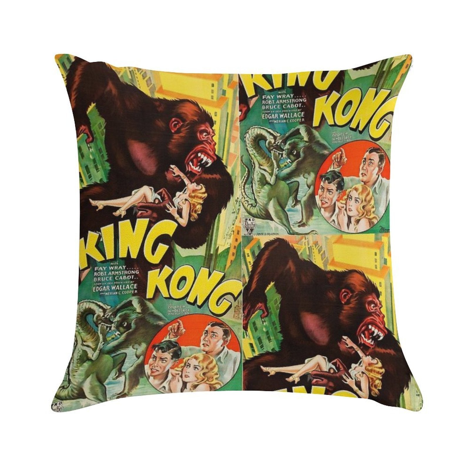 King Kong Vintage Film Soft Skin-Friendly Throw Pillow