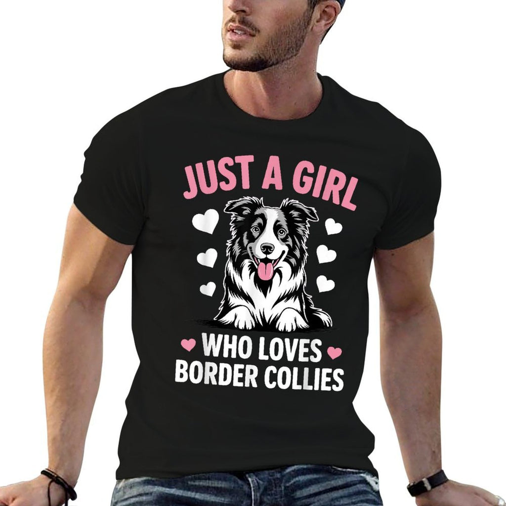 Cute Border Collie Art For Women Girls Border Collie Lover  Trendy Pattern T-Shirt
