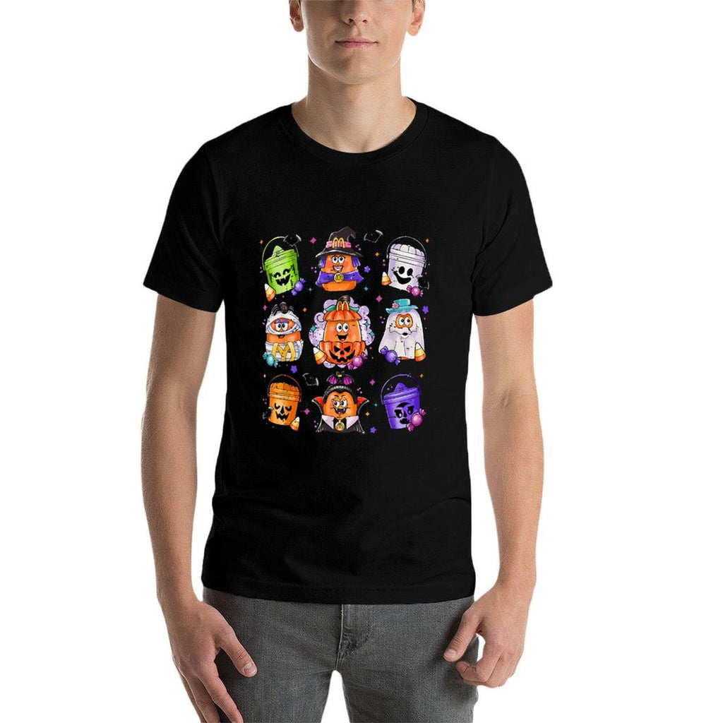 Vintage Funny Halloween Pumpkin Spooky Nuggets Chicken Cute  Heathered Texture T-Shirt