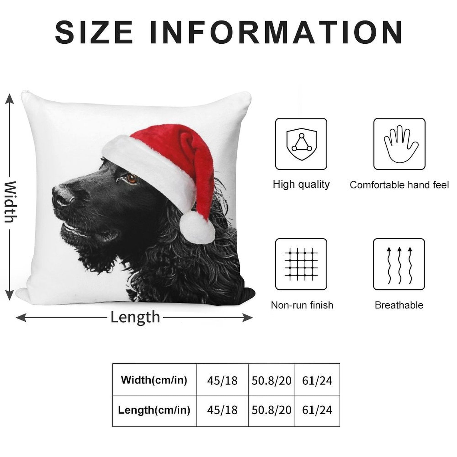 Merry Christmas Cocker Soft Washable Throw Pillow