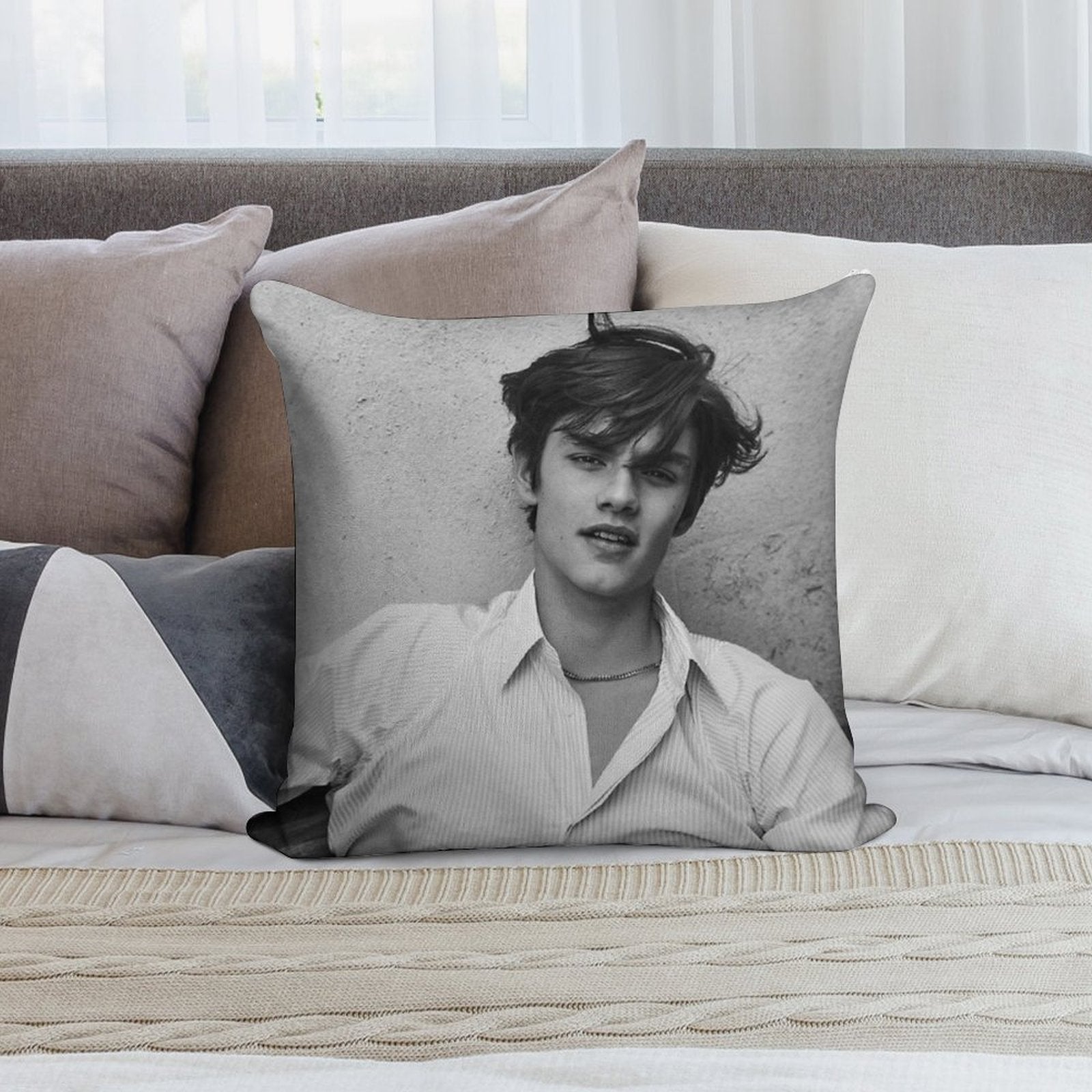 Louis Partridge Gift Soft Skin-Friendly Throw Pillow