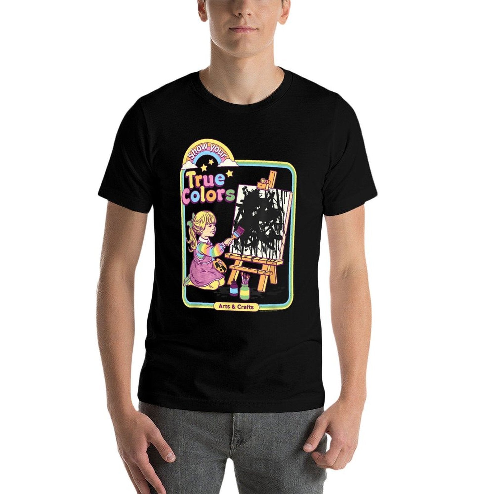 Steven Rhodes Show Your True Colors Arts  Crafts Dark Humor  Oversized Silhouette T-Shirt