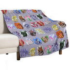 Full Dragon Pattern W Backgrounds (Purple Vers.) Gift-ready Throw Blanket