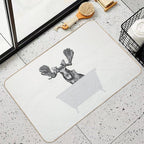 Vintage Moose in Bathtub  Pet-Safe Bath Mat