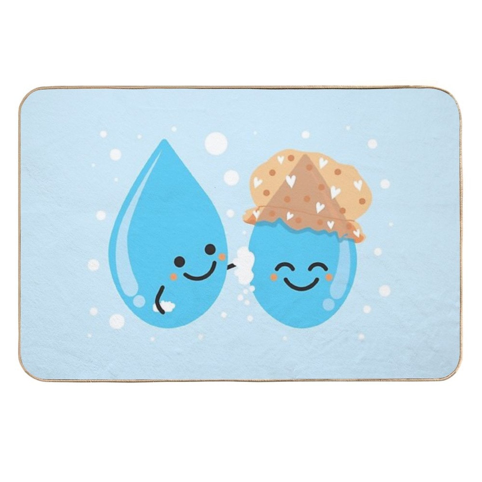 Cute Water Droplets Bathing  Multi-Purpose Bath Mat