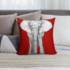 Crimson Elephant Soft Shrink-Resistant Throw Pillow