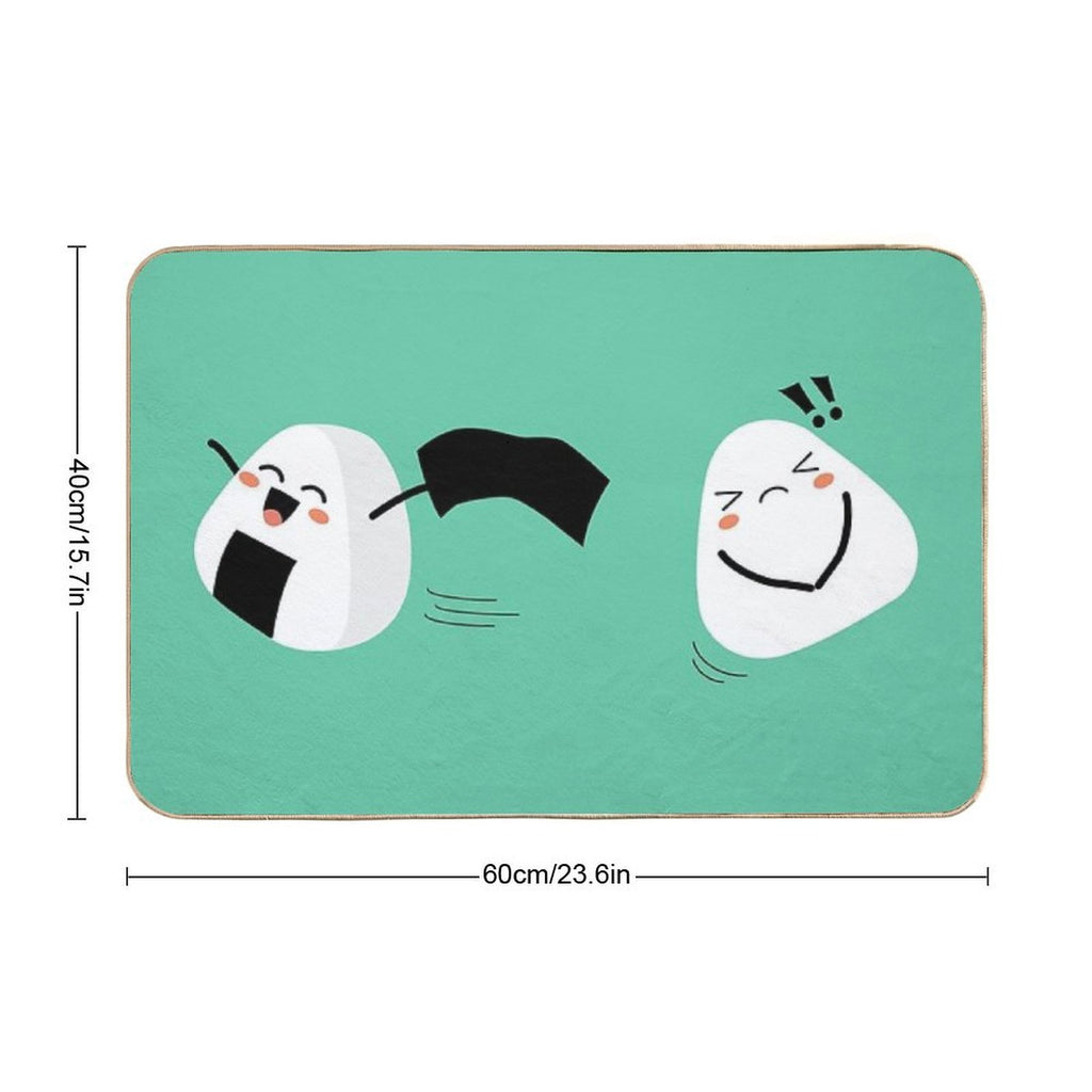 Silly Play Onigiri  Slip-Resistant Bath Mat