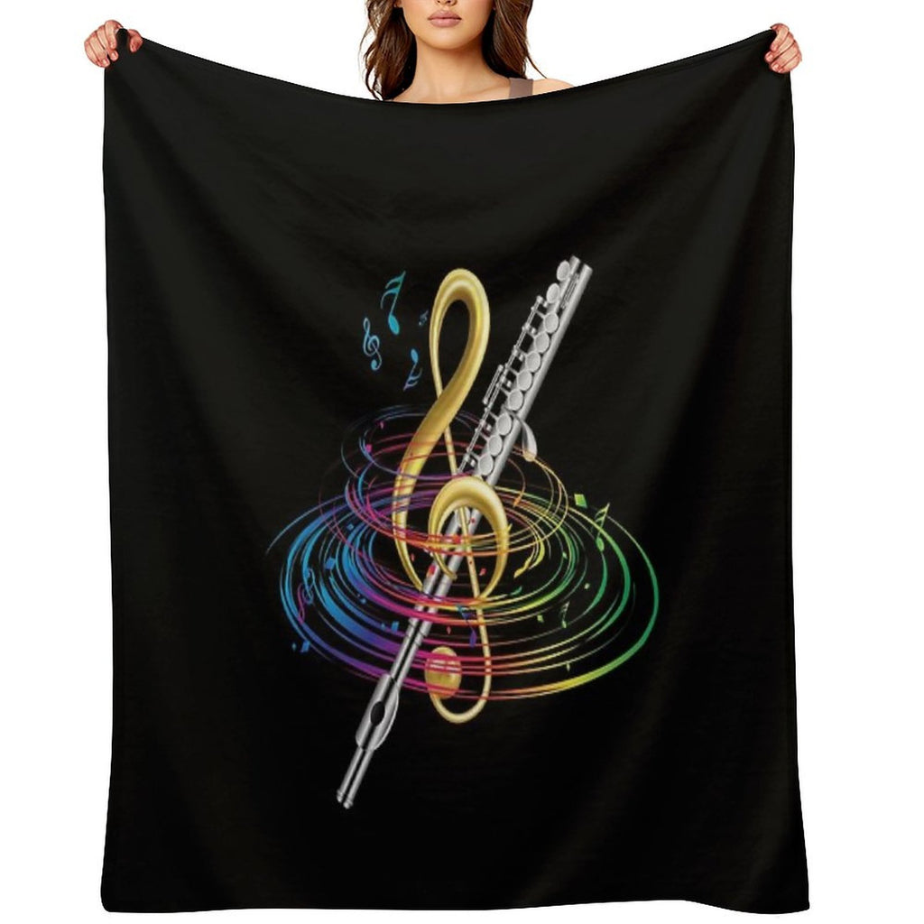 Flutist Vintage Flute Plush Throw Blanket