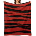 Crimson Tiger Skin All-season Throw Blanket