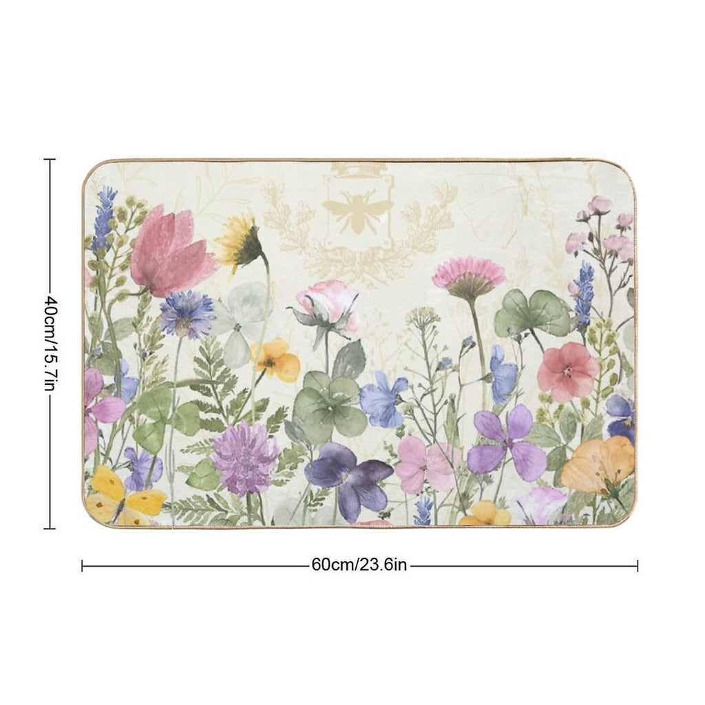 Summer Honey Wild Garden Flowers Nature Floral Art  Versatile Bath Mat