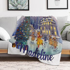 Madeline Paris Christmas Ice Skating Comfort Throw Blanket