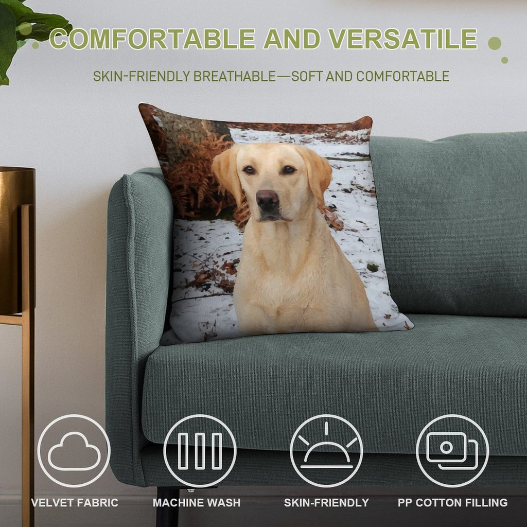Yellow Lab Soft Fade-Resistant Throw Pillow