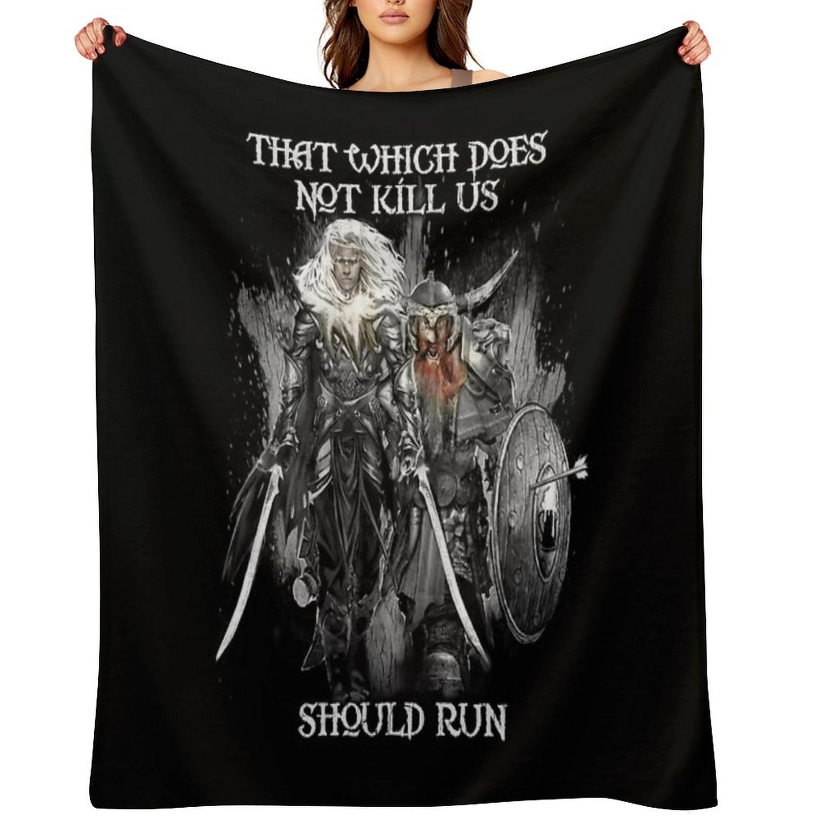 Drizzt Do'Urden And Bruenor Battlehammer Shrink-resistant Throw Blanket