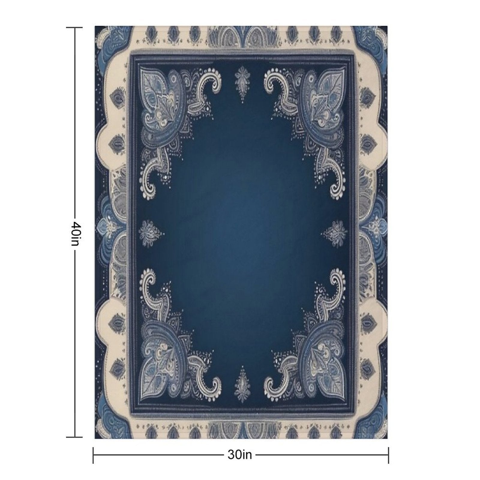 RogerPattern - Tranquil Blue Harmony A Bandana-Inspired Print Plush Throw Blanket