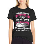 Vintage Pontoon Captain Women Funny Pontoon Queen  Moisture-wicking T-Shirt