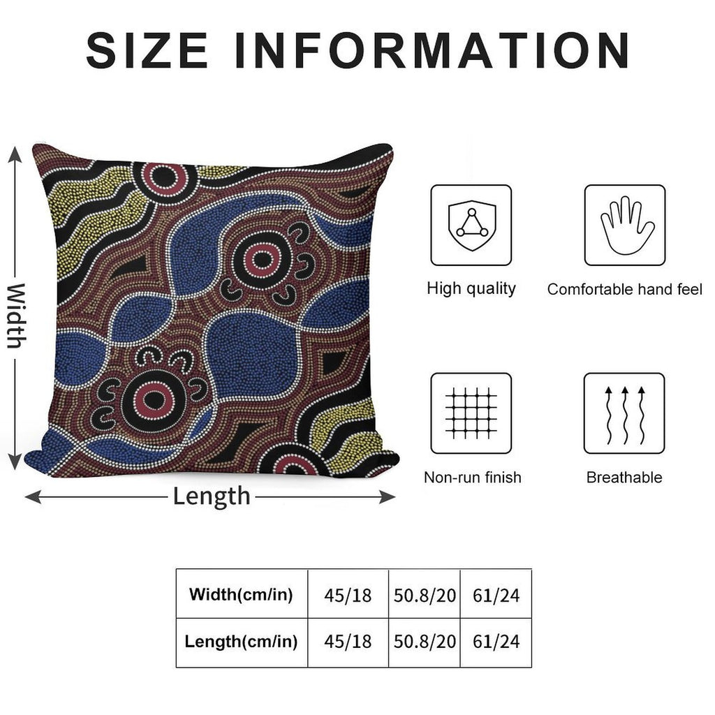 Authentic Aboriginal Art - Dots Soft Skin-Friendly Throw Pillow