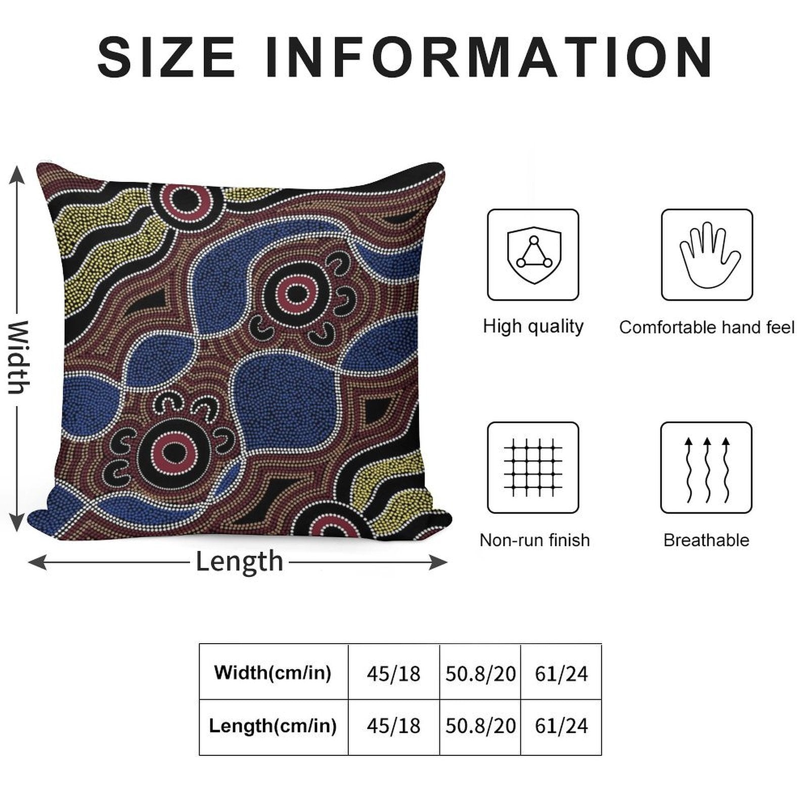 Authentic Aboriginal Art - Dots Soft Skin-Friendly Throw Pillow