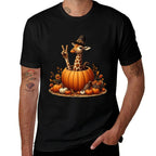 Autumn Pumpkin Fall Giraffe Thanksgiving Womens Mens Kids  Eco-friendly Material T-Shirt