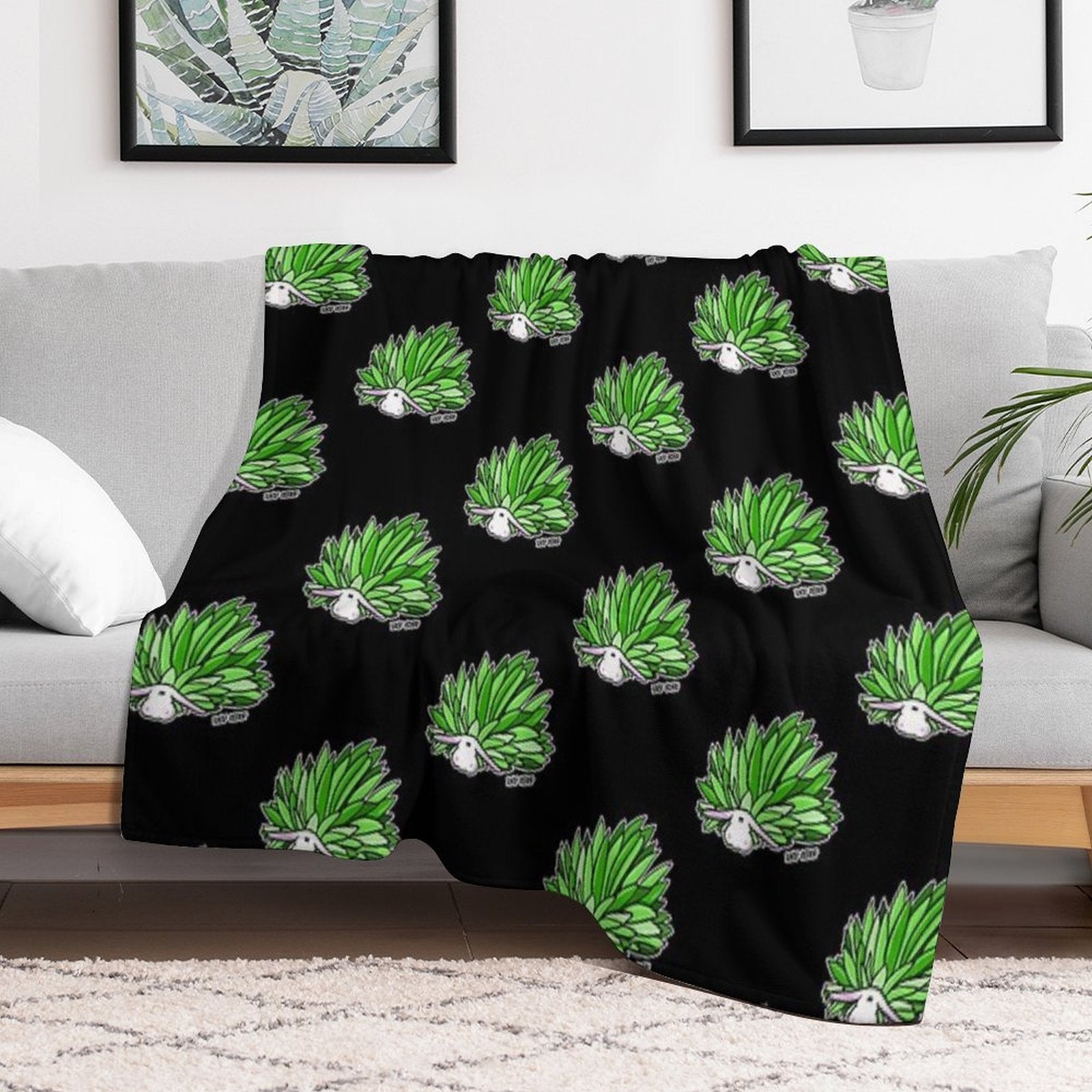 Leaf Sheep Ocean Sea Slug Cute Marine Life Biology Kawaii Graphic Lightweight Throw Blanket