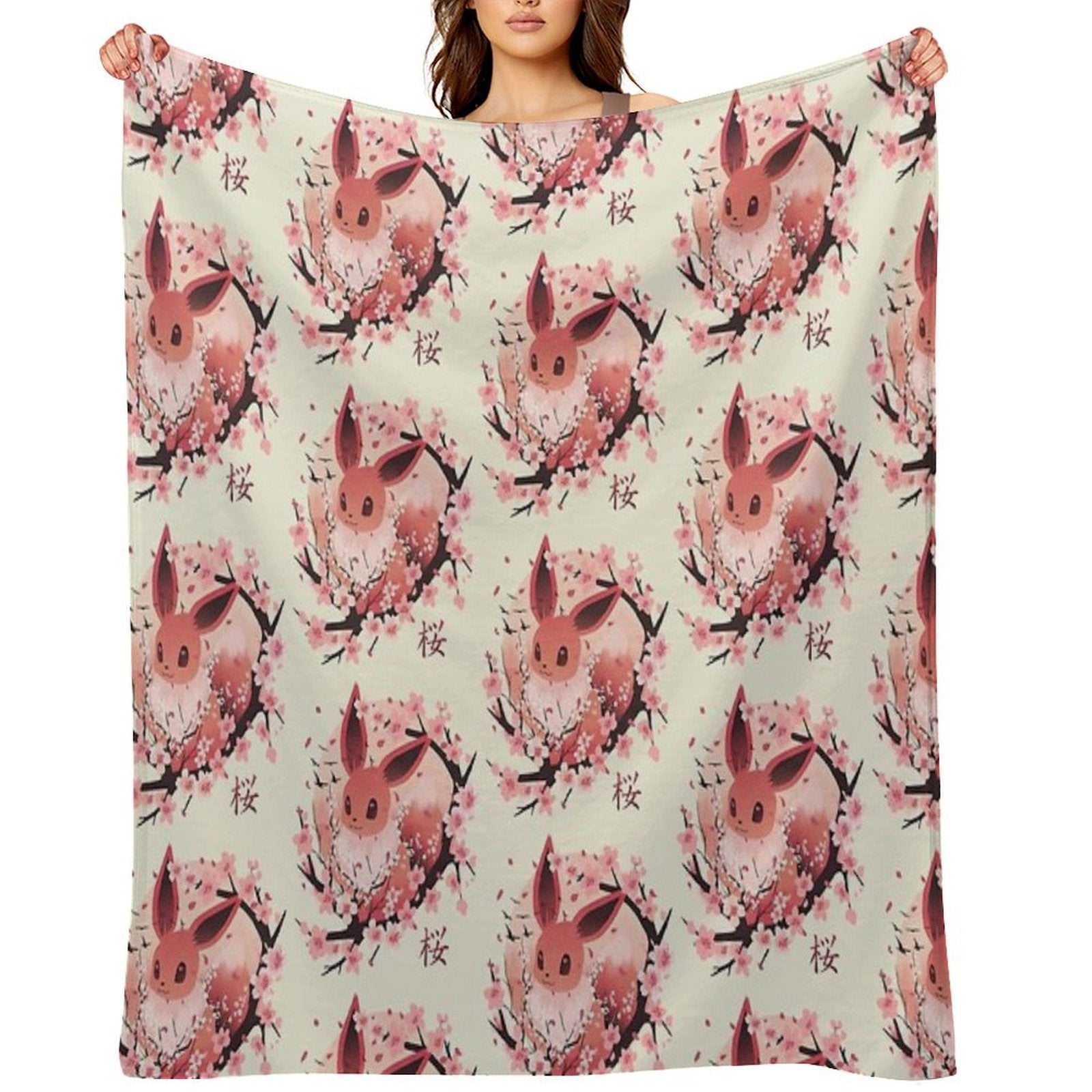 Sakura Eeveelution Machine-washable Throw Blanket