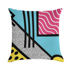 Abstract 80s Memphis Pop Art Style Graphics Soft Hidden Zipper Throw Pillow